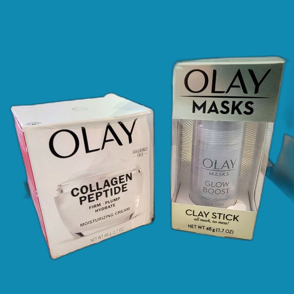 2 Olay Skincare Products Collagen Peptide Cream Blow Boost Stick